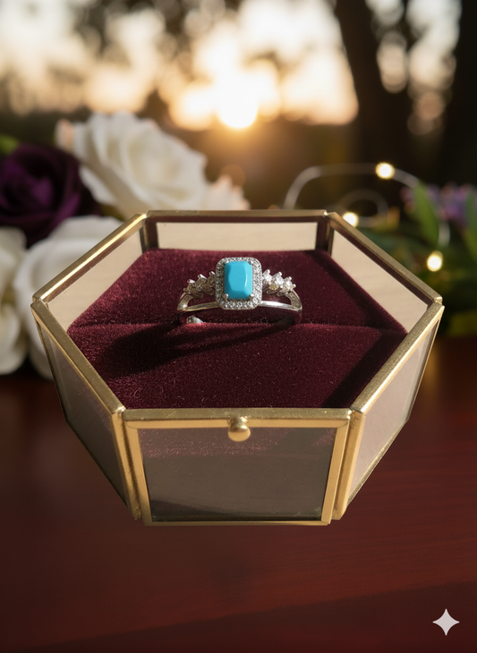 Stunning Sterling Silver &amp; Turquoise Statement Ring