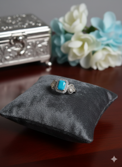 Stunning Sterling Silver &amp; Turquoise Statement Ring