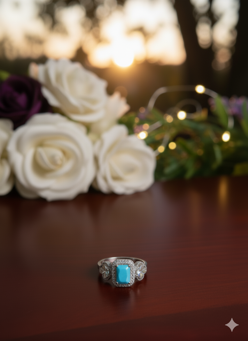 Stunning Sterling Silver &amp; Turquoise Statement Ring