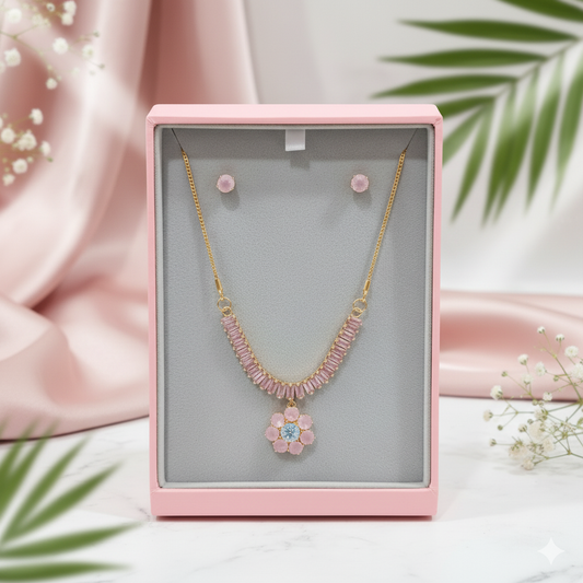 Pink Petal Jewelry Set 🌸