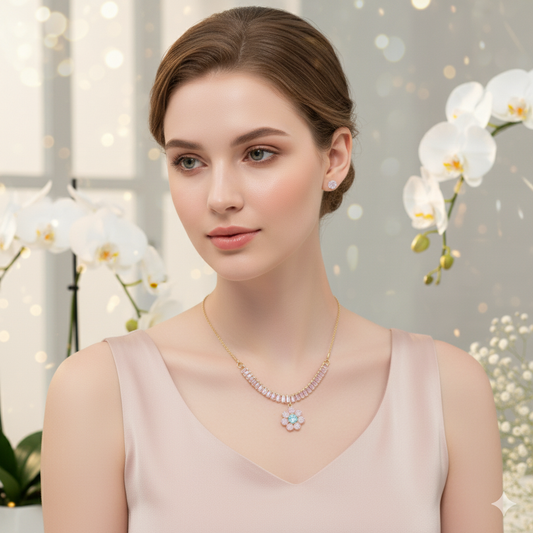 Pink Petal Jewelry Set 🌸